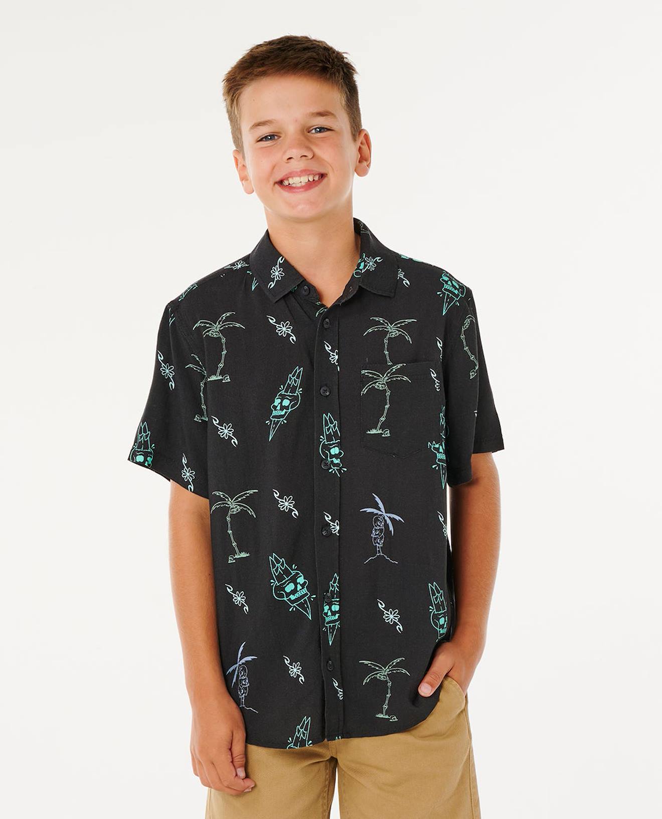 Chemise Eternal Shred Manches Courtes Garçon Noir Délavé Chemise Eternal Shred Manches Courtes Garçon Noir Délavé