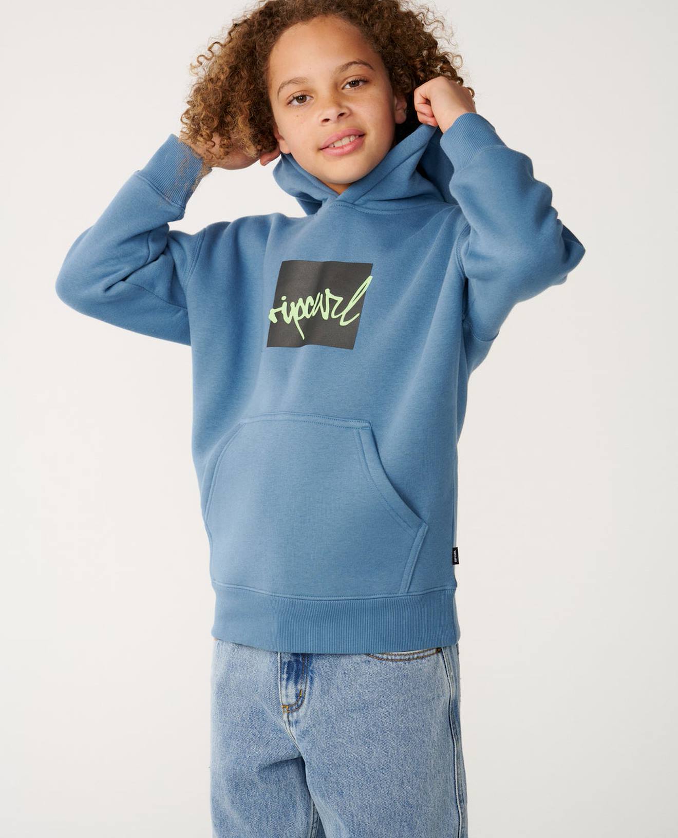 Sweat À Capuche Garçon Rip Script Icon Bluefin