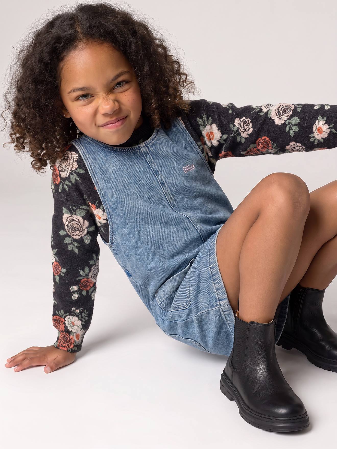Robe chasuble fille bleu moyen