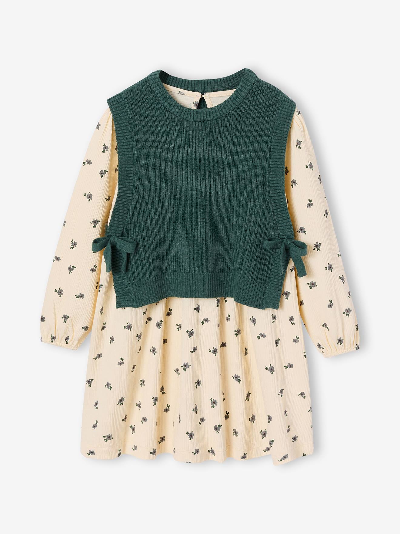 Ensemble robe enfant fille vert