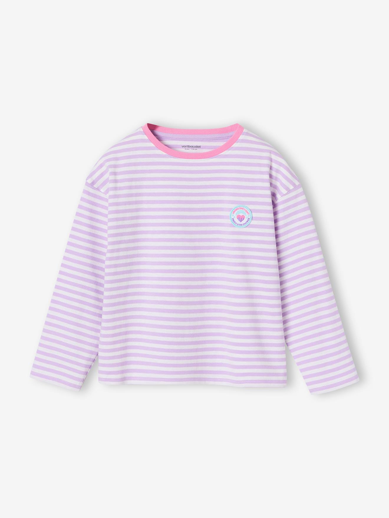 T-shirt manches longues fille violet