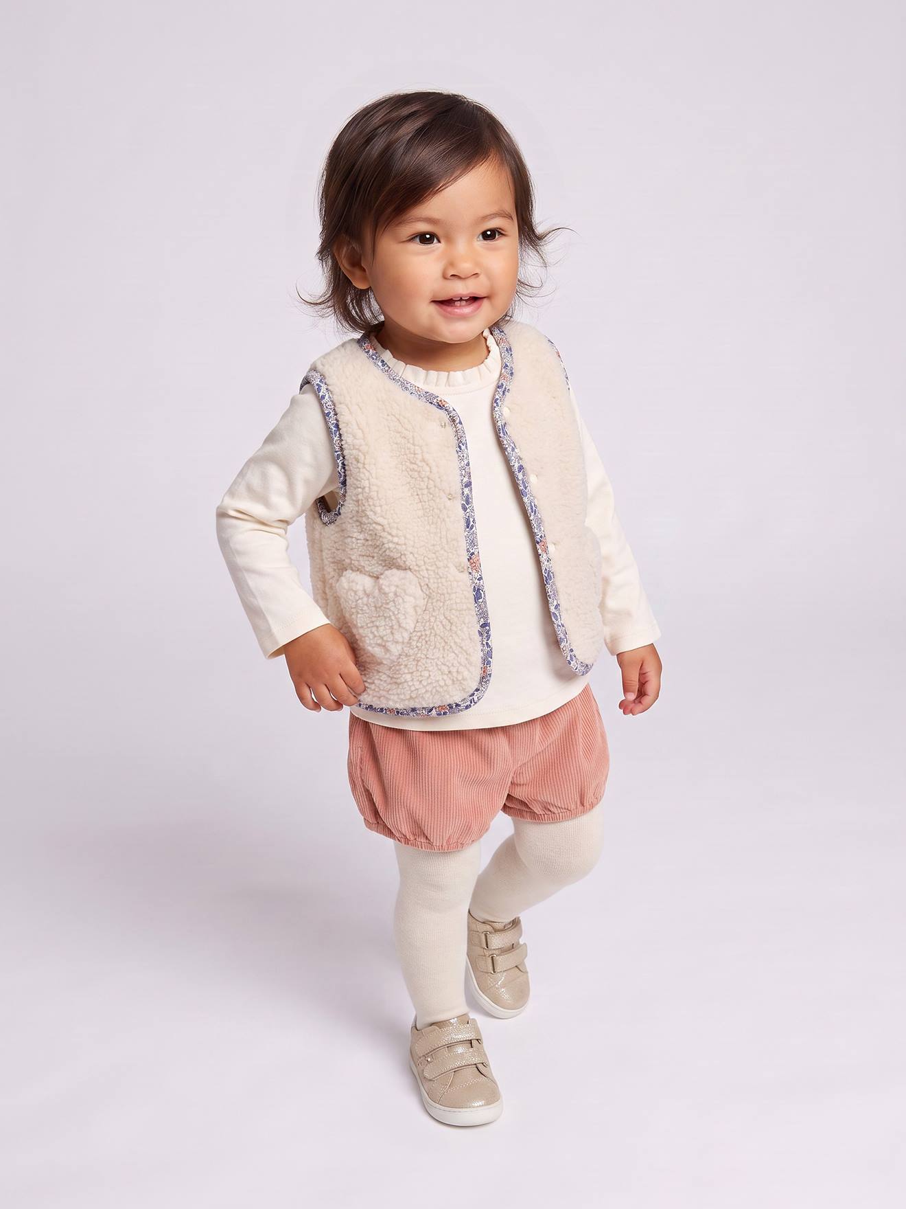 Ensemble 4 pièces bébé fille abricot