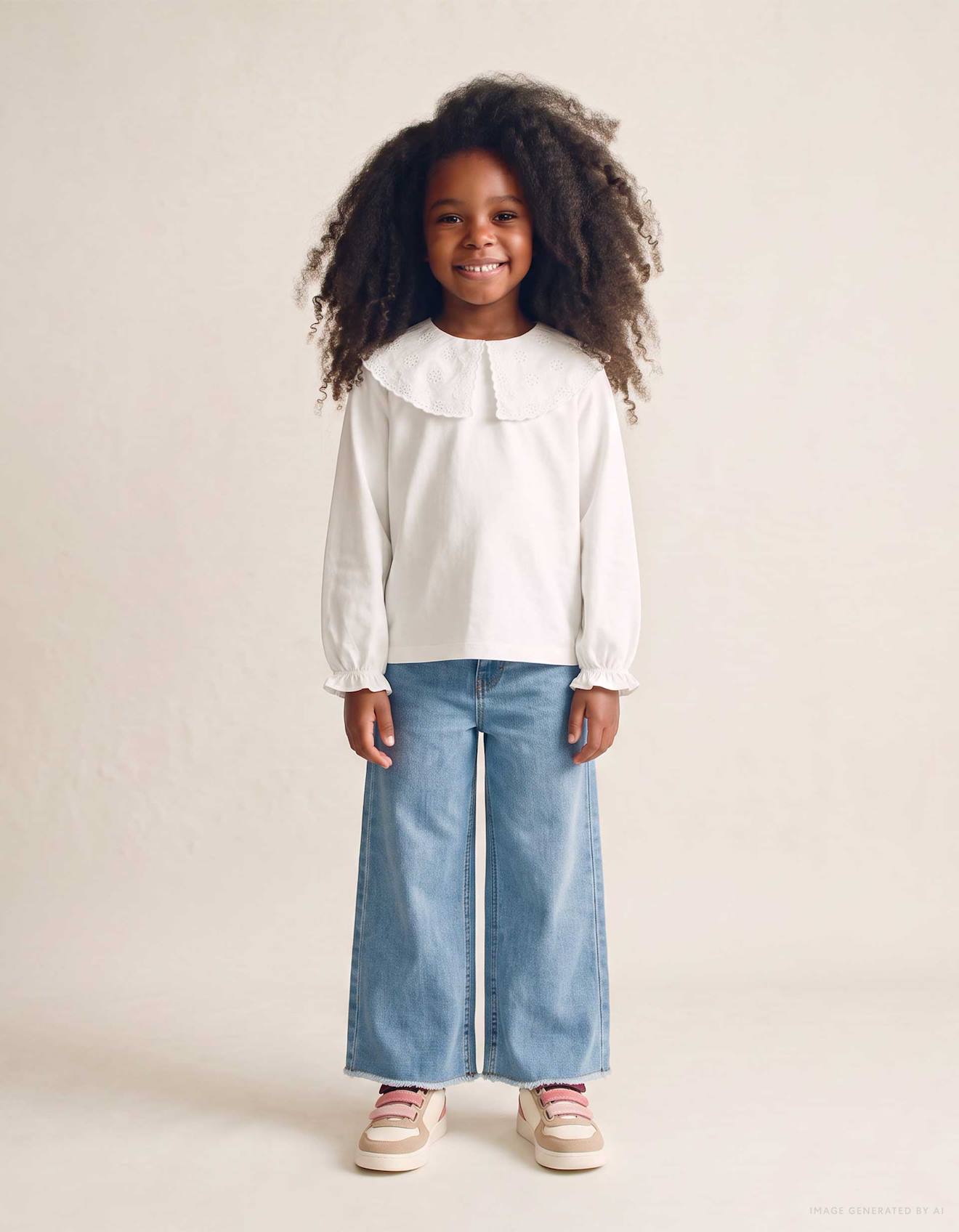 T-shirt En Coton Avec Maxi Col En Broderie Anglaise Blanc