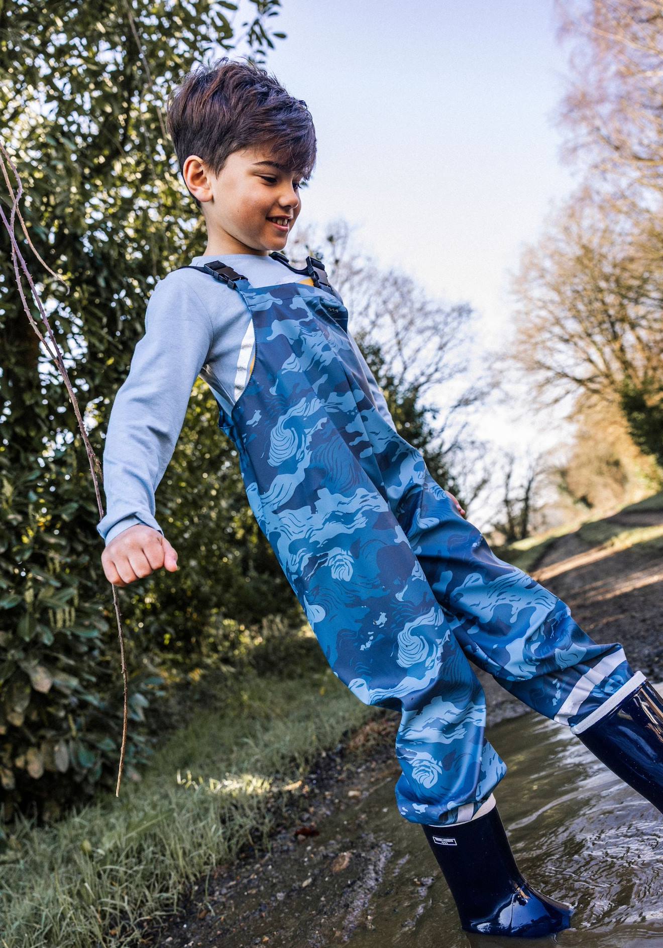 Ciré Imperméable Garçon Fond Bleu Imprime
