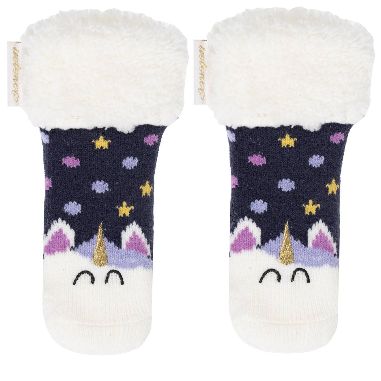 Chaussettes Fourrées Enfant Marine 1/8 Ans Marine