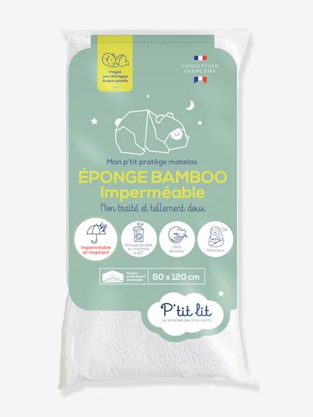 P'Tit Lit - Alèse imperméable Bamboo non traitée P'TIT LIT blanc