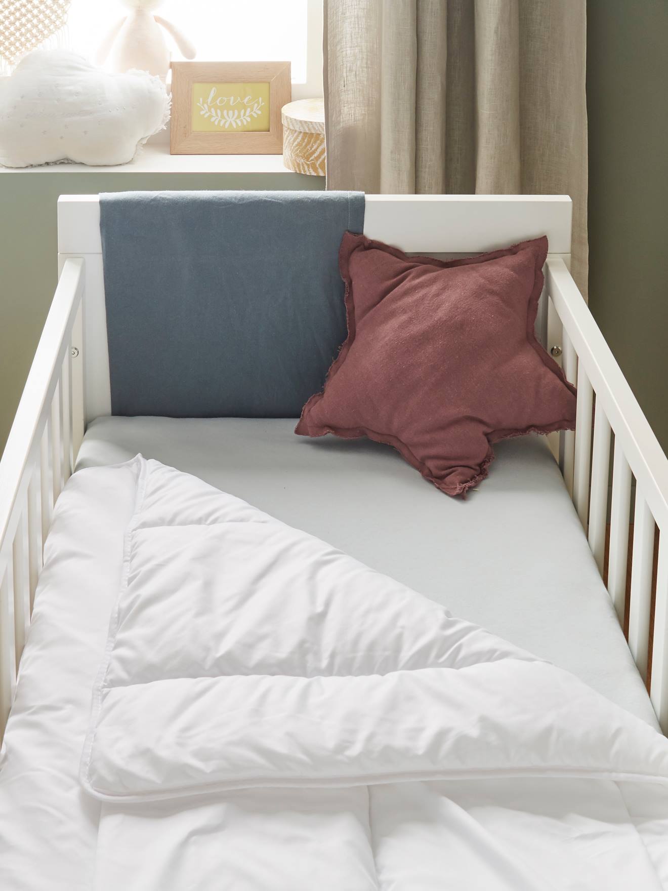 Couette et oreiller anti-allergique 120x150cm enfant pour lit 70x140,  polyester