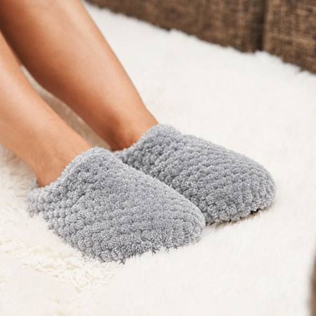 Chaussons chauffants - du 36 au 42 Beige+Bordeaux+Caramel+Céleste+Corail+Gris+Gris pailleté+Lavande+Noir+Prune+Rose+Vert pastel 25 - vertbaudet enfant 