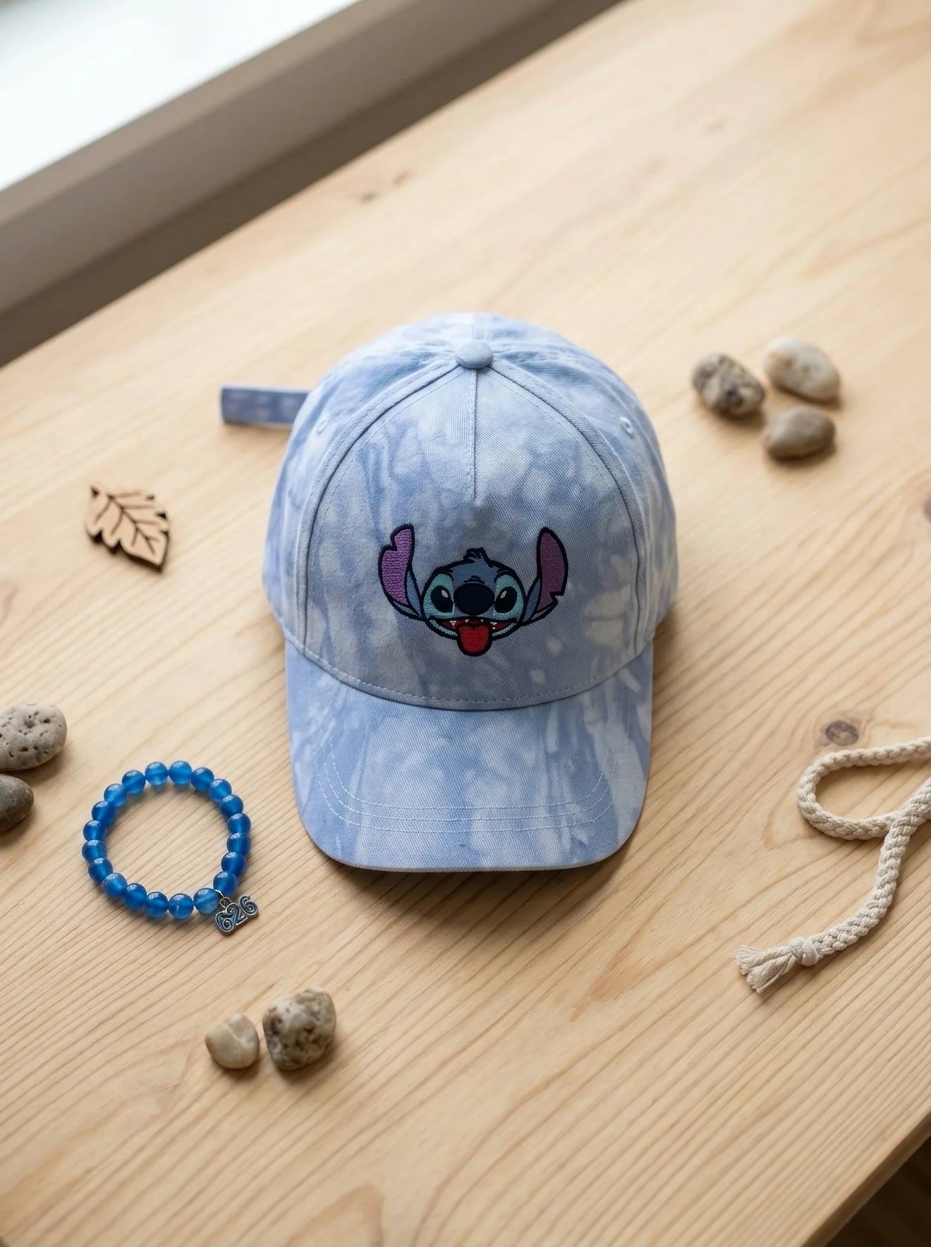 Casquette Stitch Enfant Réglable Brodée 4 - 10 Ans Bleu Turquoise
