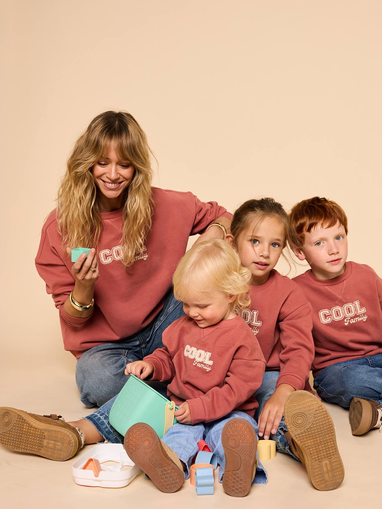 Sweat femme col rond Capsule famille terracotta