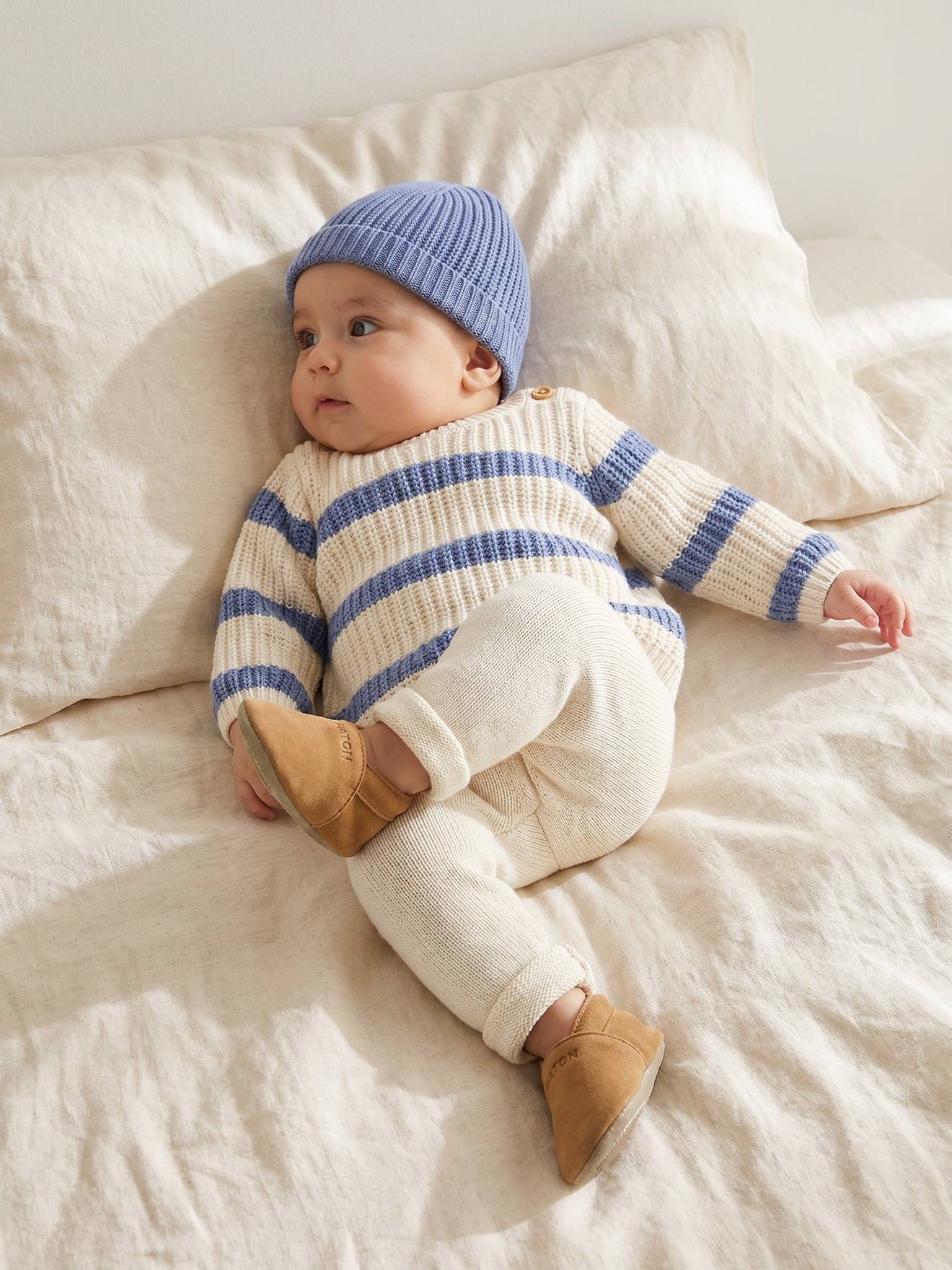 Ensemble 3 pièces naissance garçon bleu