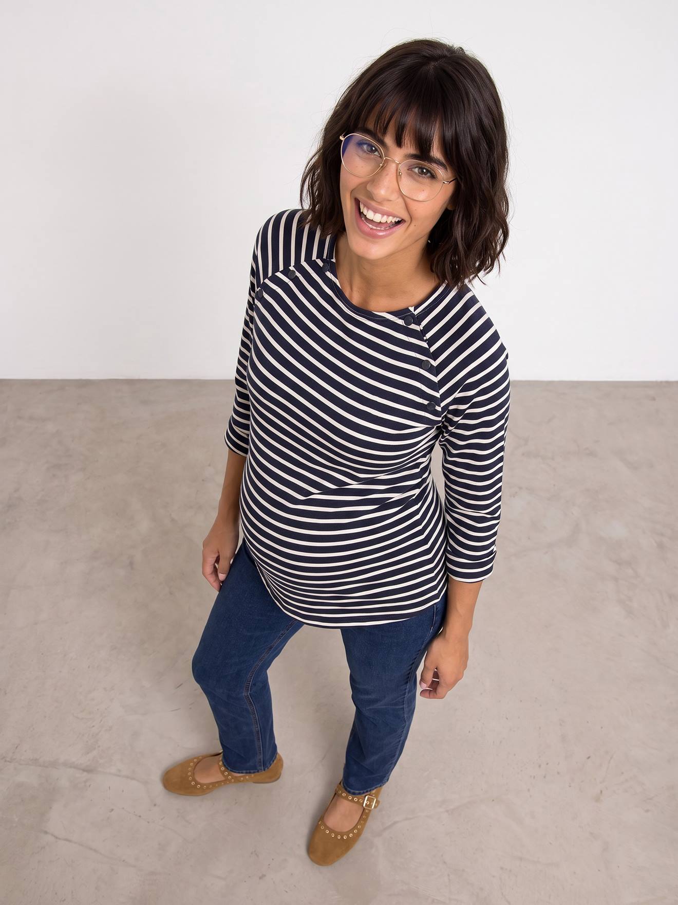 T-shirt grossesse et allaitement marine