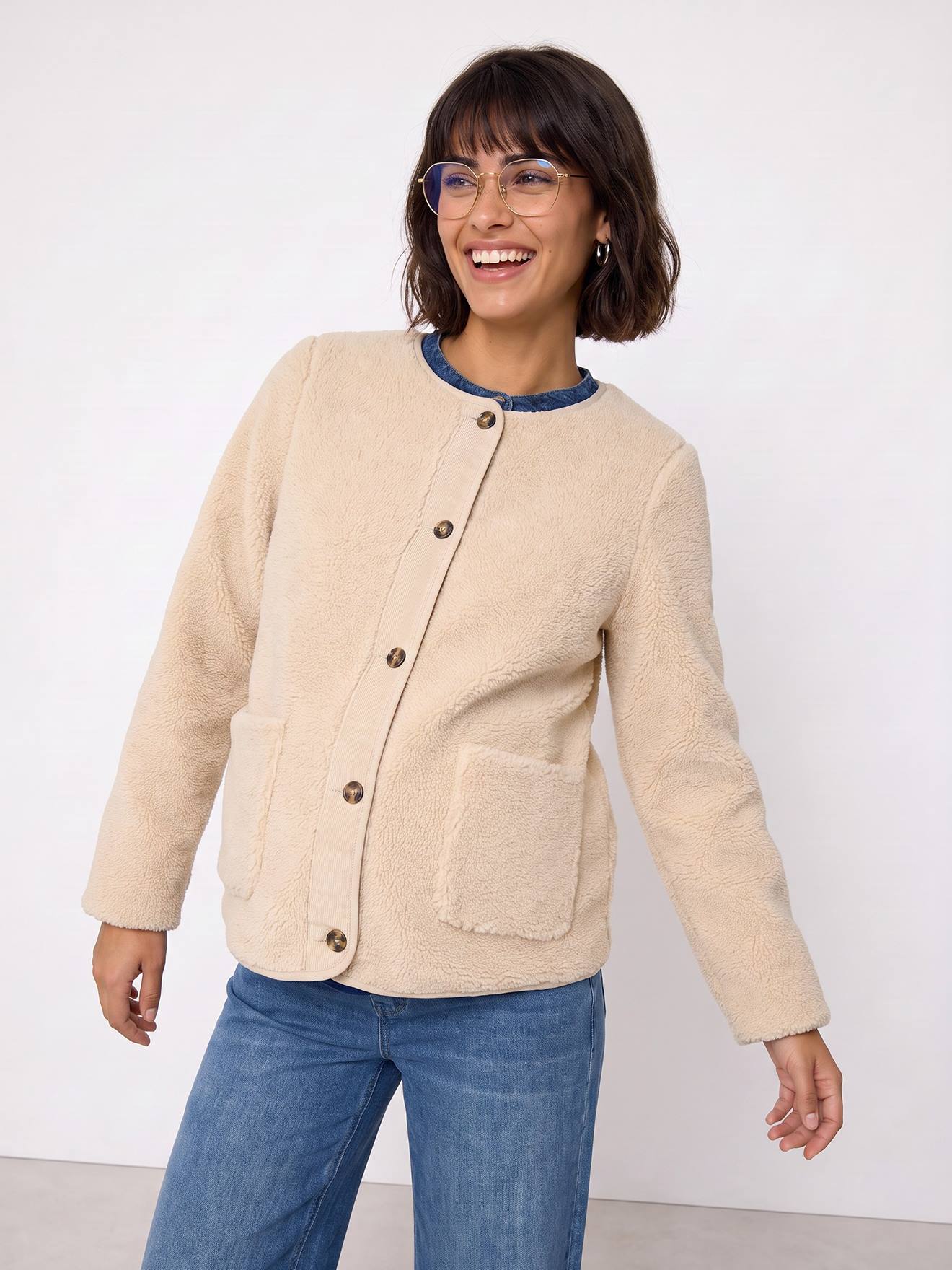Veste de grossesse evolutive protège-bébé écru