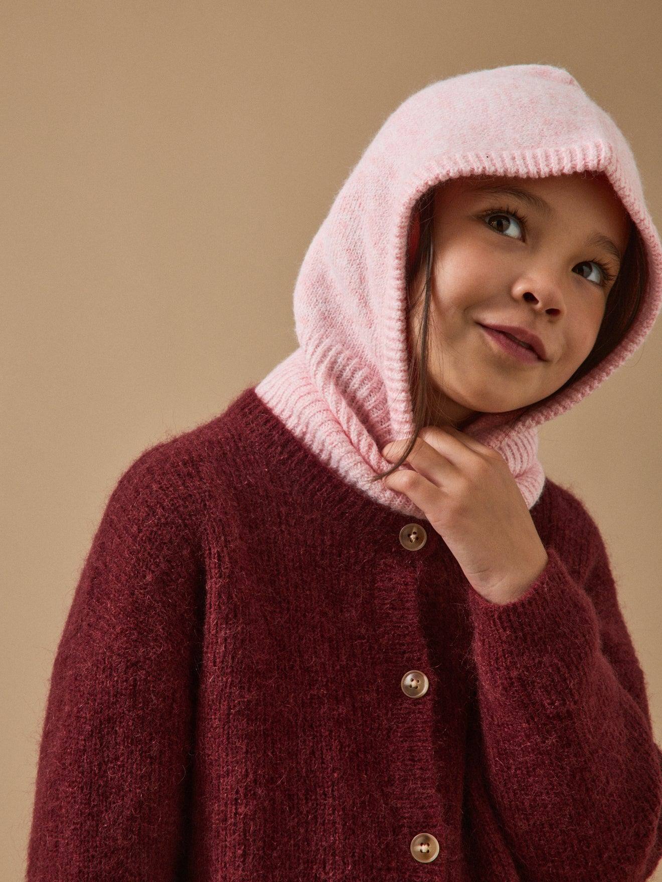 Cagoule Chinée Fille Rose