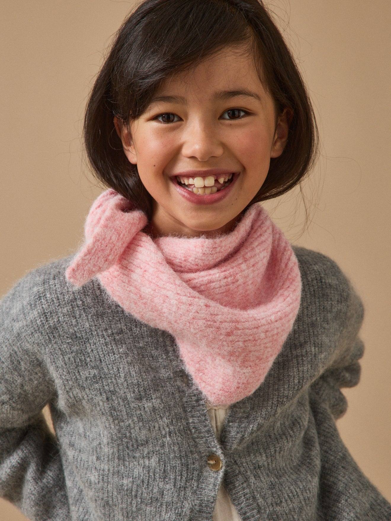 Foulard Triangle Chiné Fille Rose