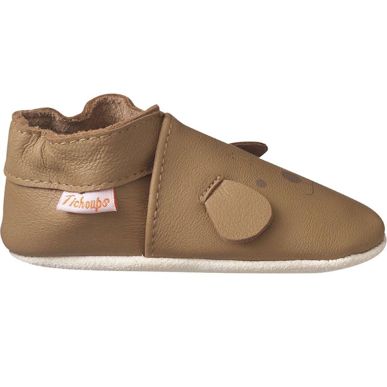 Chaussons Cuir Souple Colin Le Chien Marron