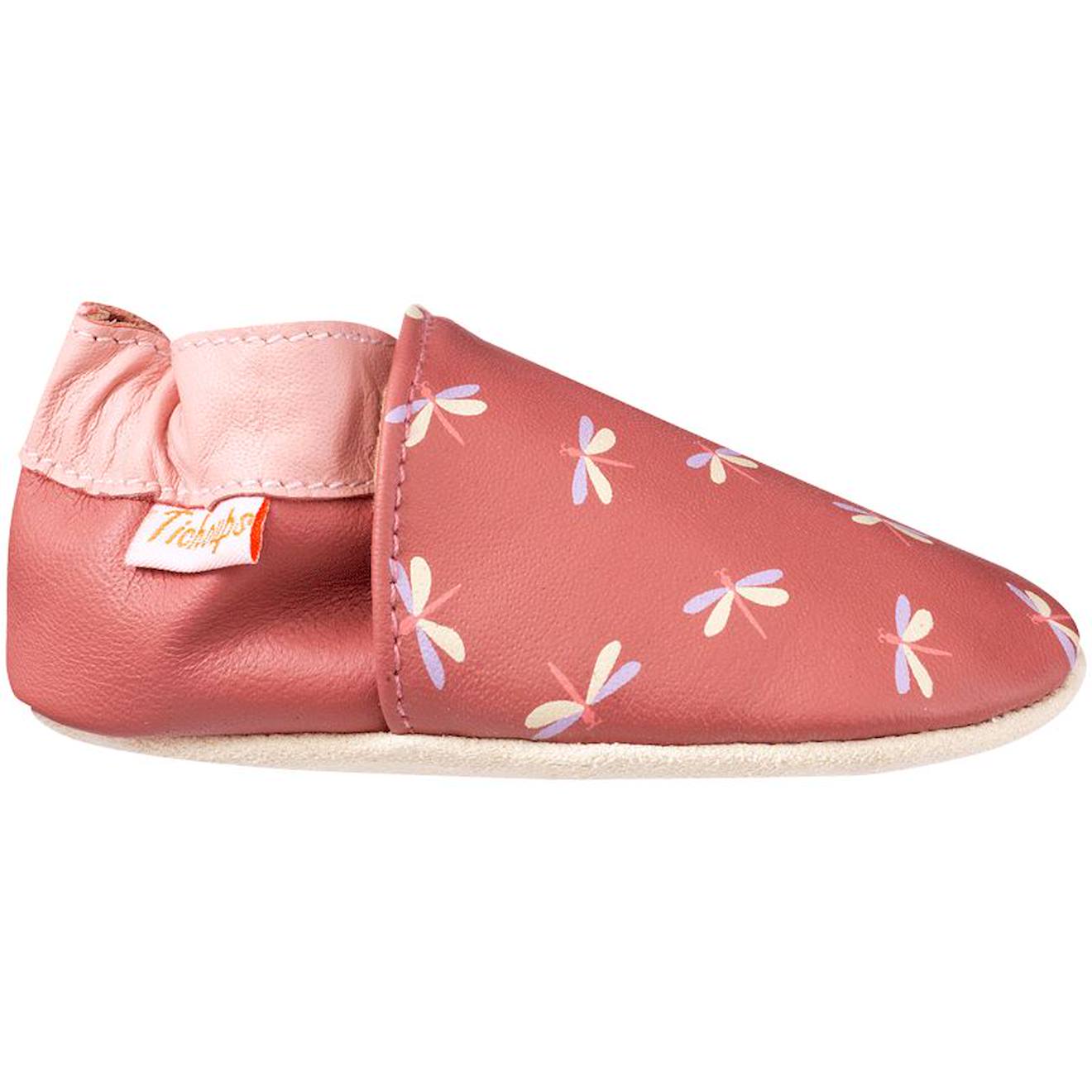 Chaussons Cuir Bébé Anna Les Libellules Rose Chaussons Cuir Bébé Anna Les Libellules Rose