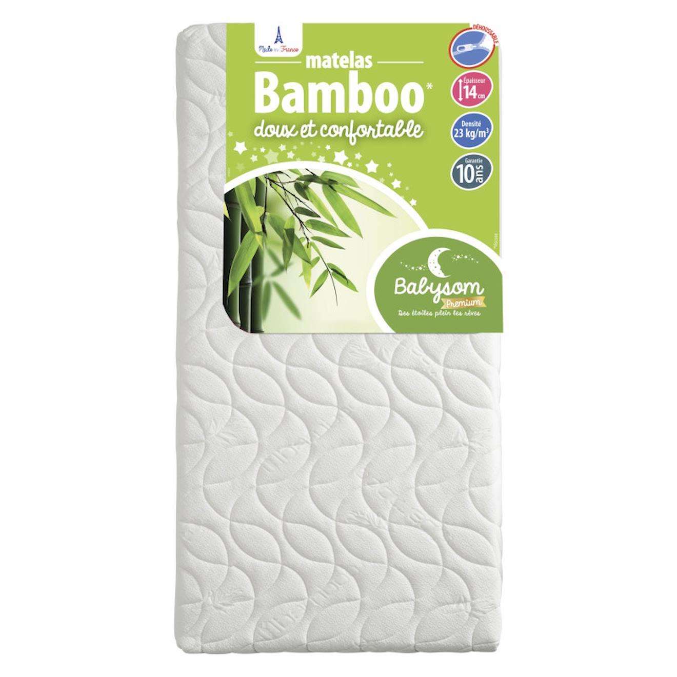 Matelas Bébé Bamboo Reversible Blanc