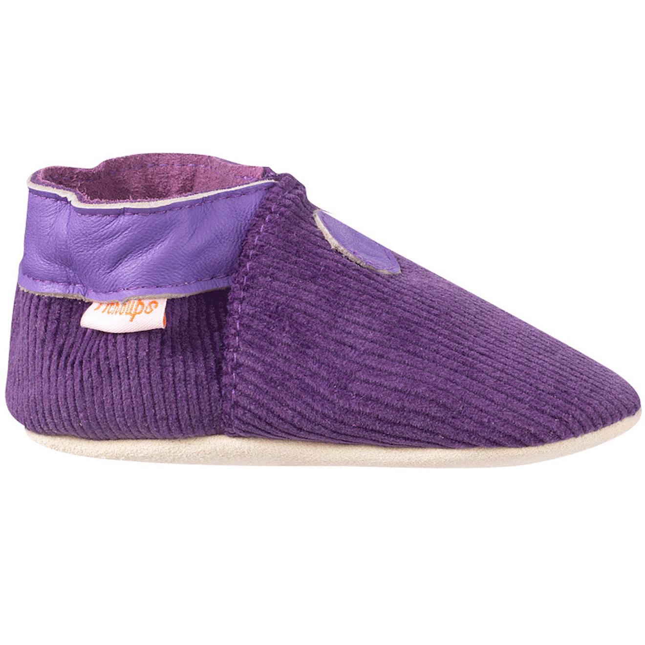 Chaussons Bébé Cuir Souple Velours Violet Chaussons Bébé Cuir Souple Velours Violet