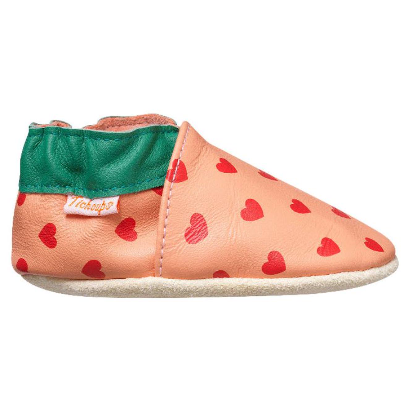 Chaussons Bébé Cuir Souple Coeurs Rouge Chaussons Bébé Cuir Souple Coeurs Rouge