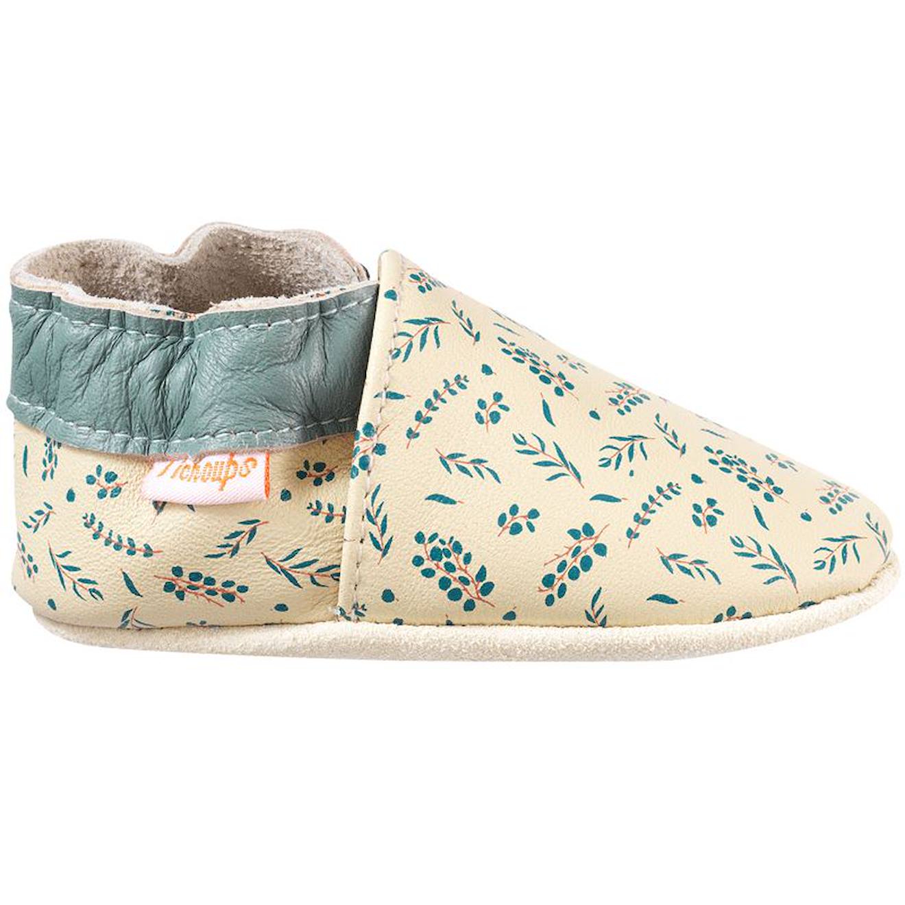 Chaussons Bébé Cuir Souple Jo L'eucalyptus Beige Chaussons Bébé Cuir Souple Jo L'eucalyptus Beige