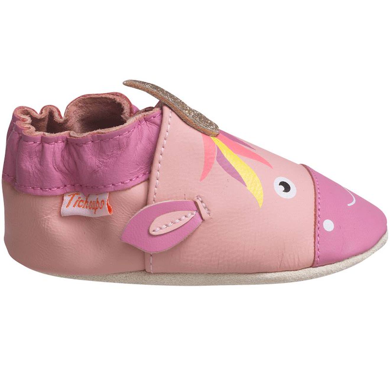 Chaussons Bébé Cuir Souple Lise La Licorne Rose Chaussons Bébé Cuir Souple Lise La Licorne Rose