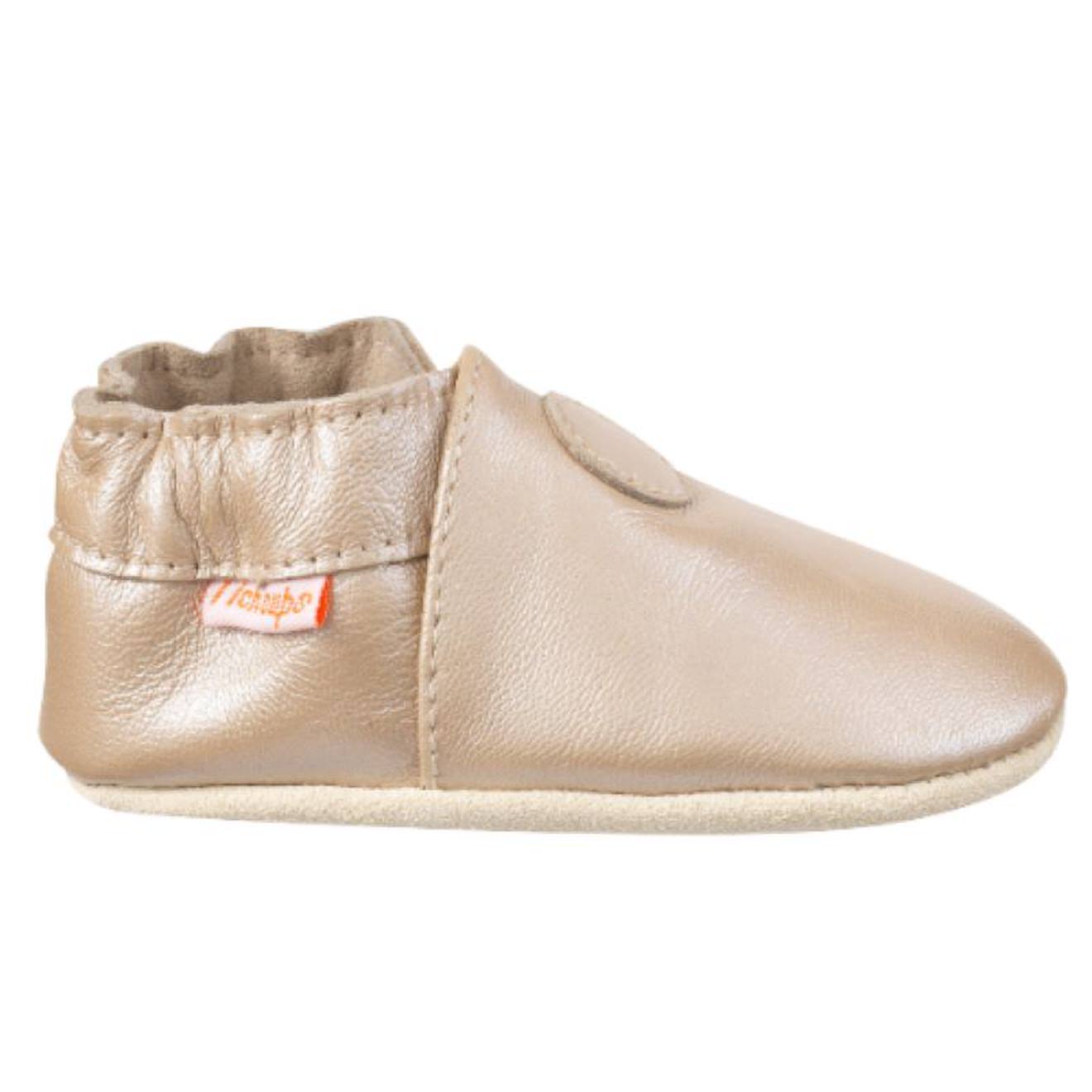 Chaussons Bébé Cuir Souple Uni Beige Chaussons Bébé Cuir Souple Uni Beige