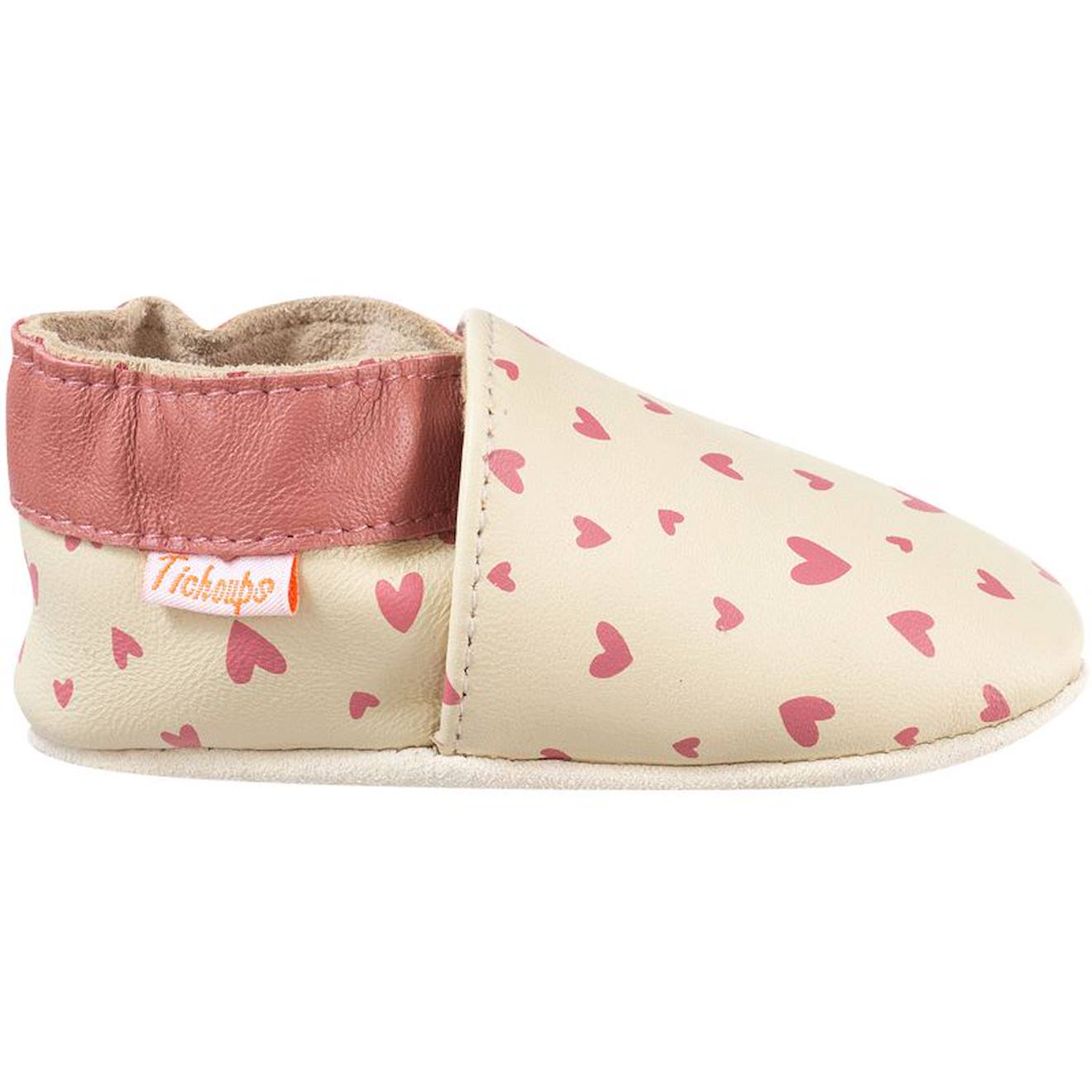 Chaussons Bébé Cuir Souple Juliette Les Coeurs Beige Chaussons Bébé Cuir Souple Juliette Les Coeurs Beige
