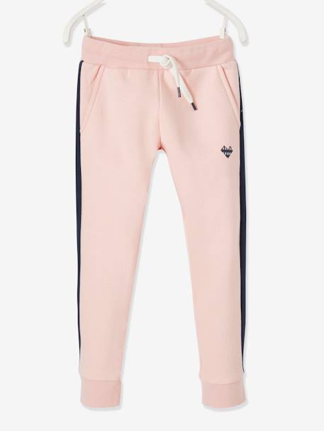 Pantalon de sport fille en molleton bandes côtés gris clair+MARINE+rose / gris+rose pâle 10 - vertbaudet enfant 
