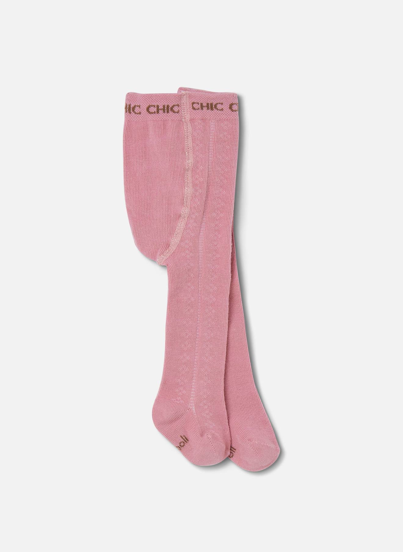 Collant Bébé Côtelé Rose