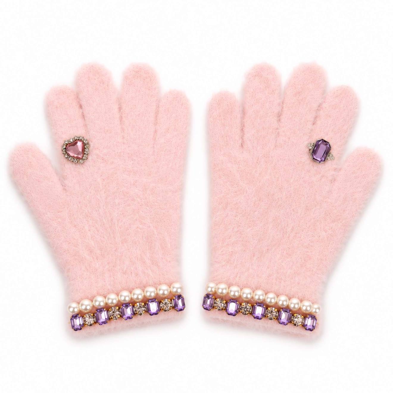 Gants Doux Et Élégants Avec Bijoux Mademoiselle Rose