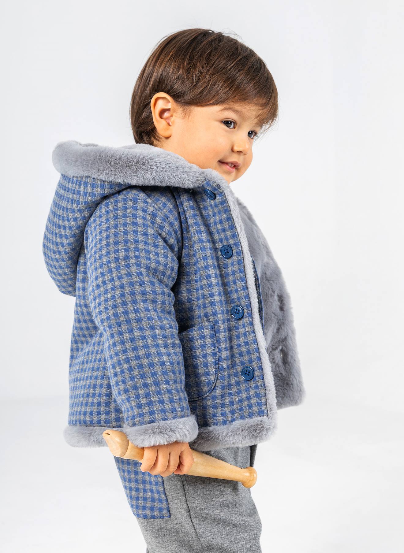 Veste Bébé Molleton Réversible Carreaux Multicolore