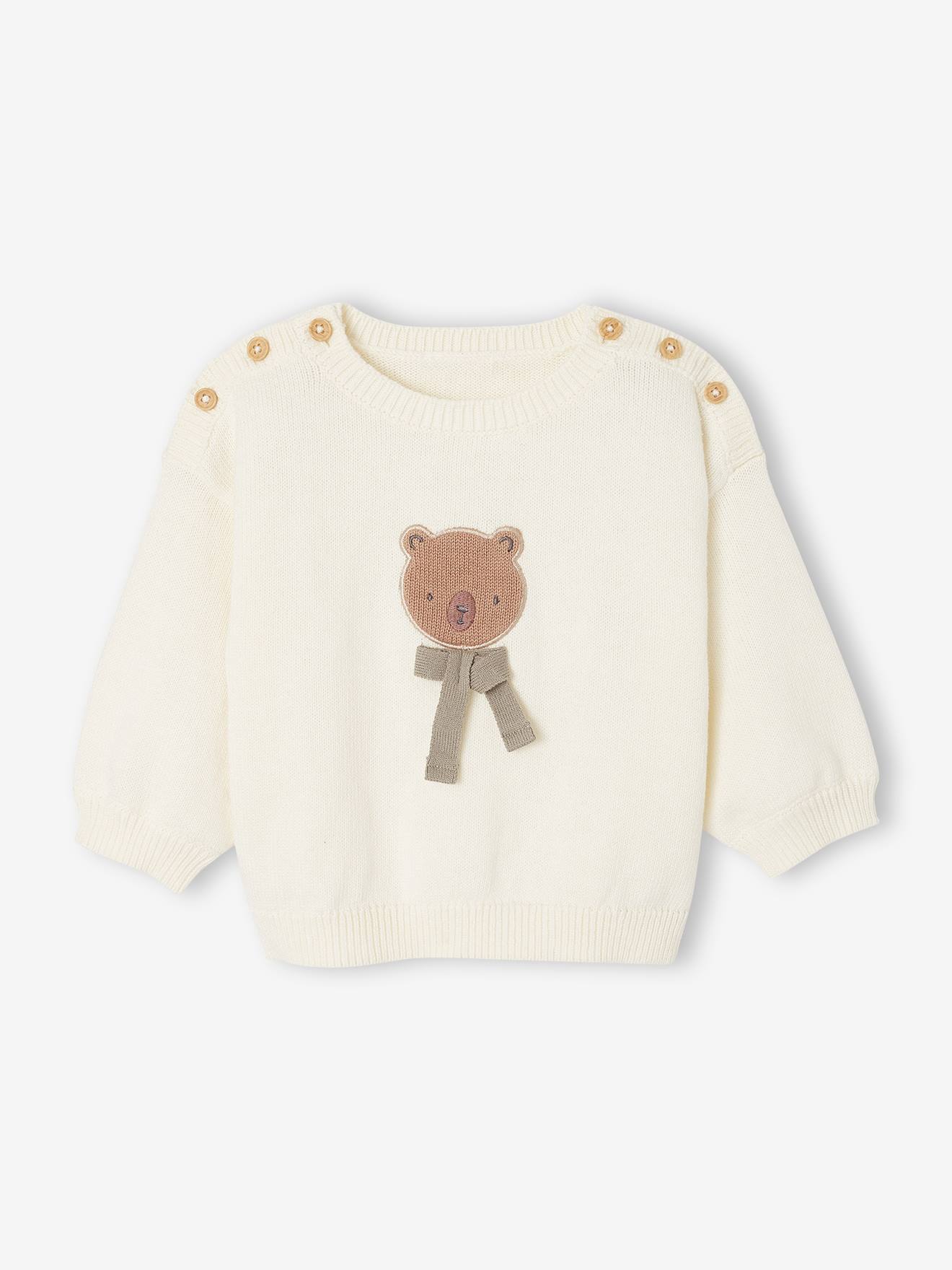 Pull bébé naissance tricot écru