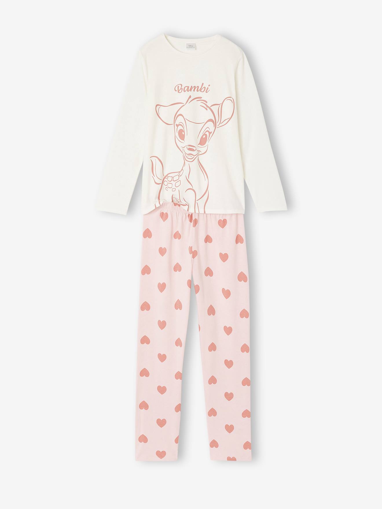 Pyjama Bambi enfant fille rose pâle