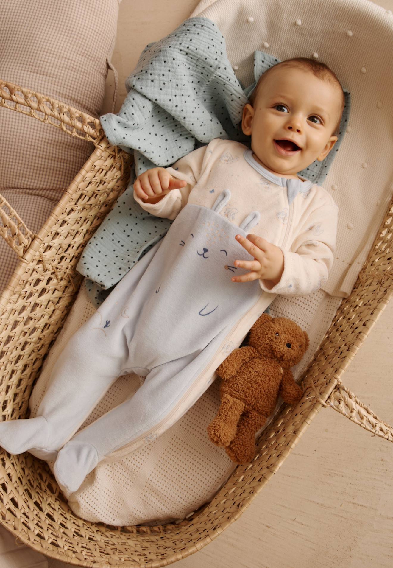 Pyjama Bébé En Velours Ouverture Zippée Voix Lactée Bleu Pyjama Bébé En Velours Ouverture Zippée Voix Lactée Bleu