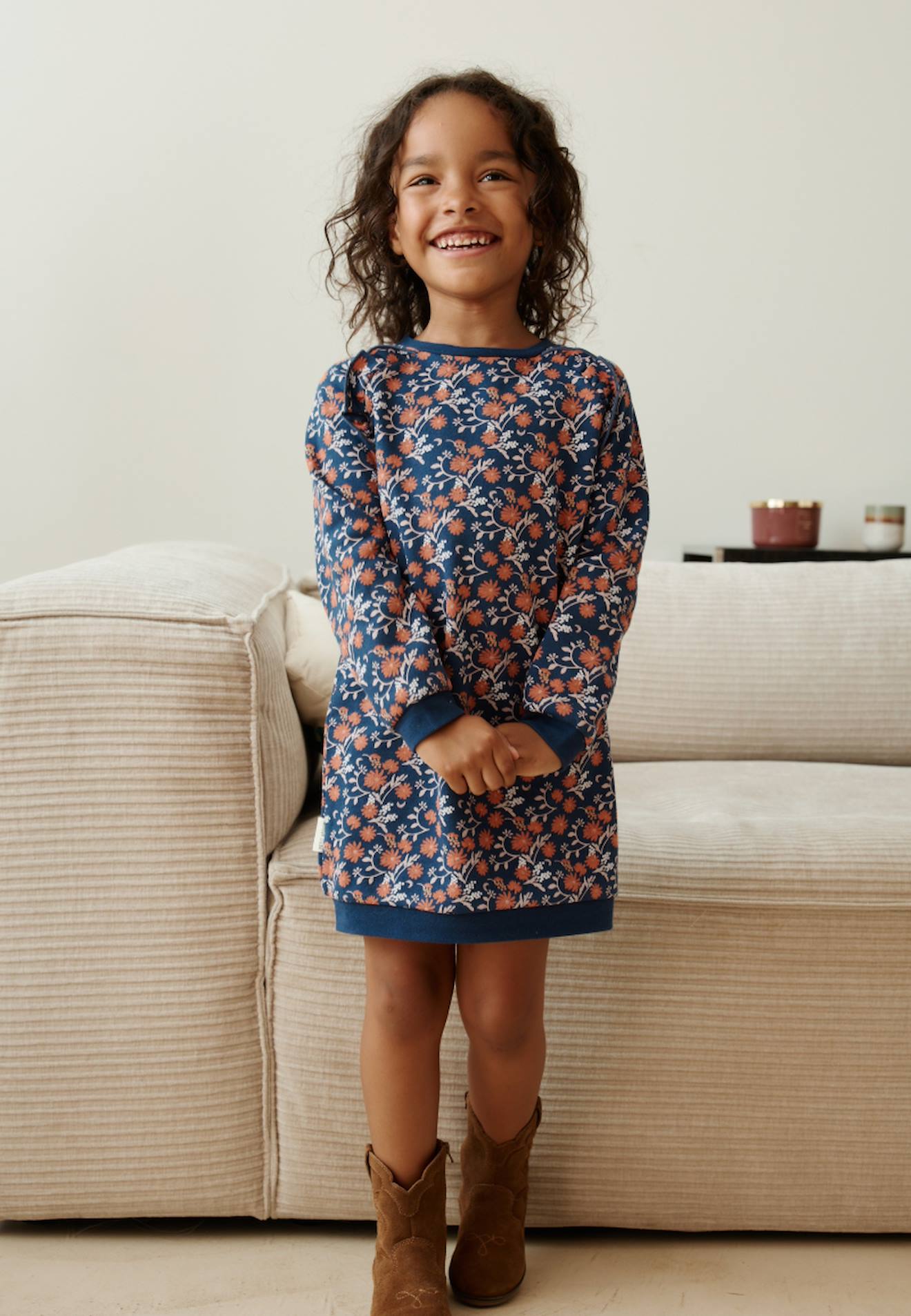 Robe Fille En Molleton Ollie Bleu Robe Fille En Molleton Ollie Bleu