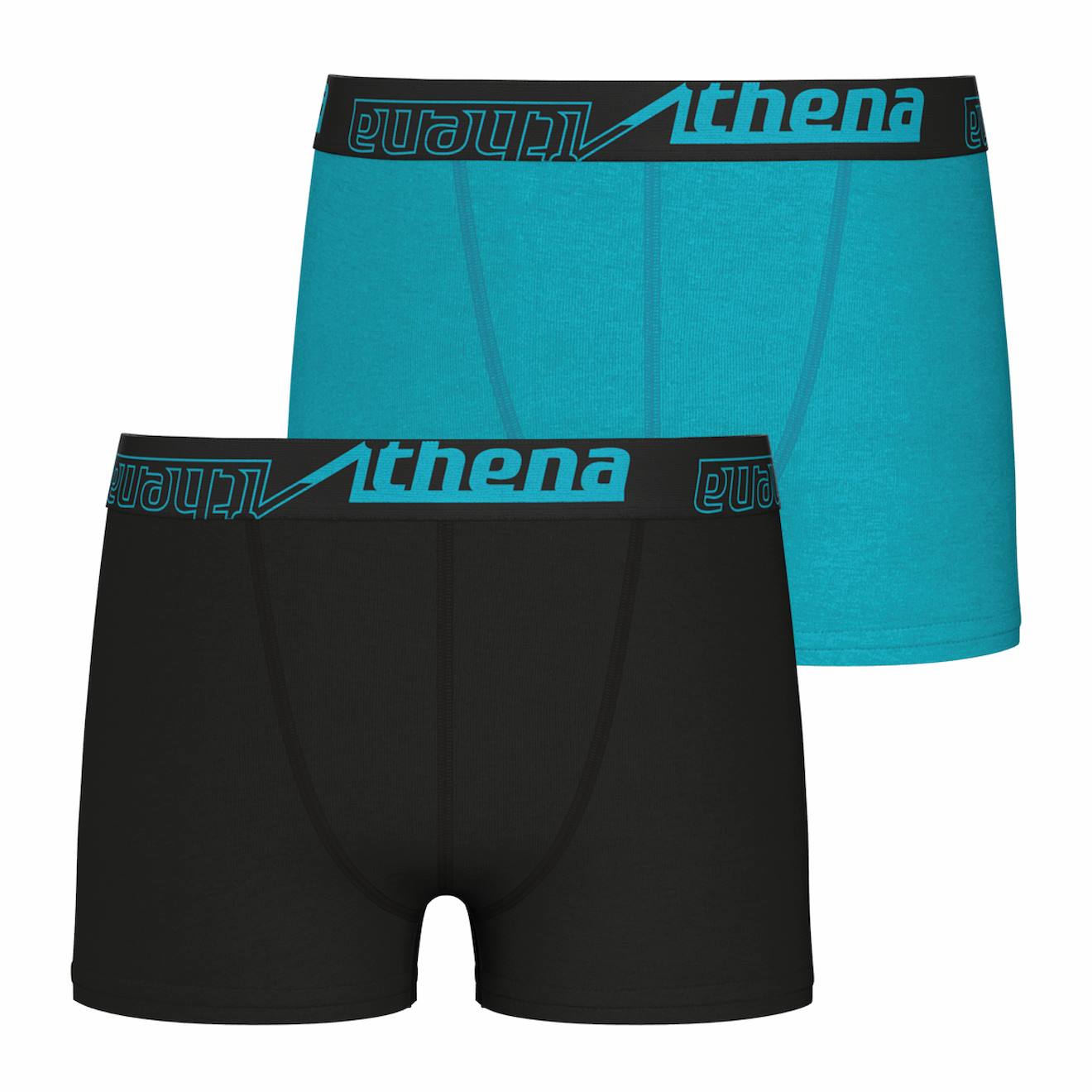 Lot De 2 Boxers Ecopack Noir-bleu Turquoise
