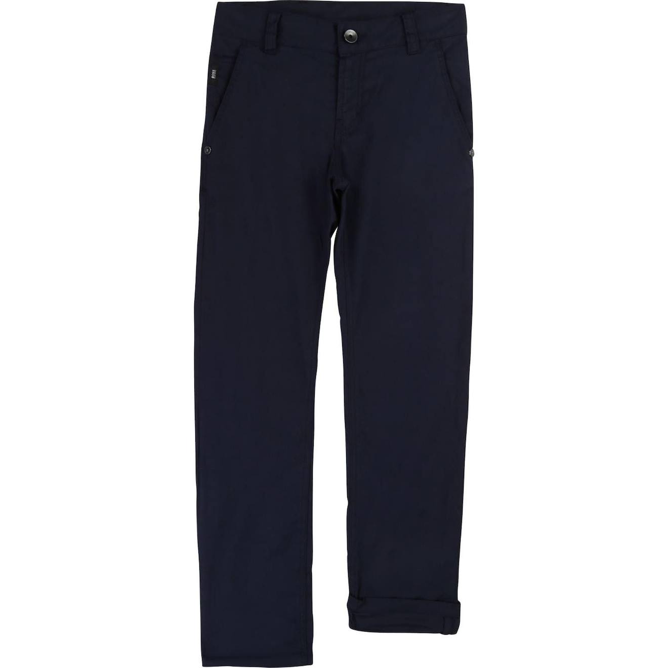 Pantalon Garçon En Coton Bleu Marine