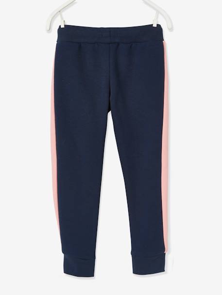 Pantalon de sport fille en molleton bandes côtés gris clair+MARINE+rose / gris+rose pâle 5 - vertbaudet enfant 