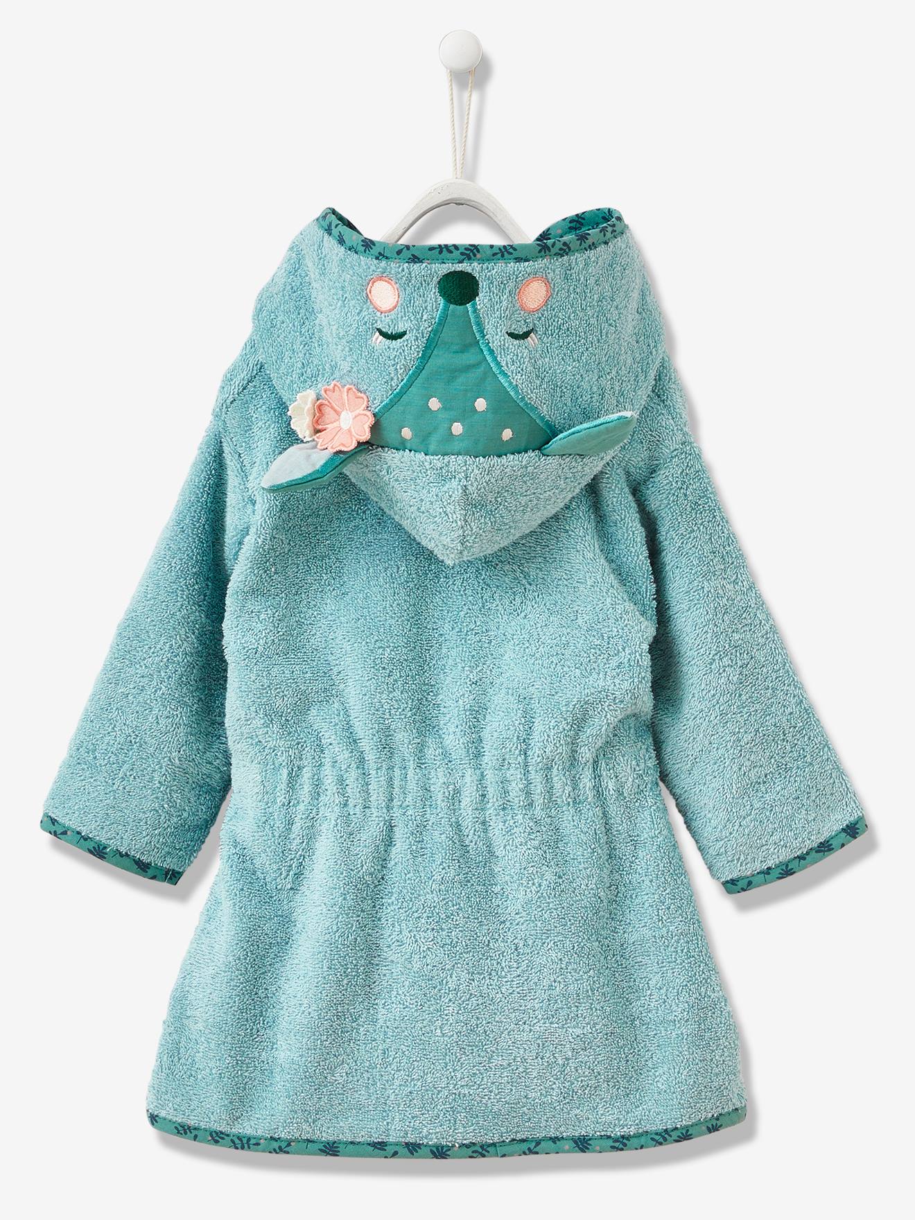 Peignoir Bebe Personnalisable Biche Oeko Tex Vert Vertbaudet