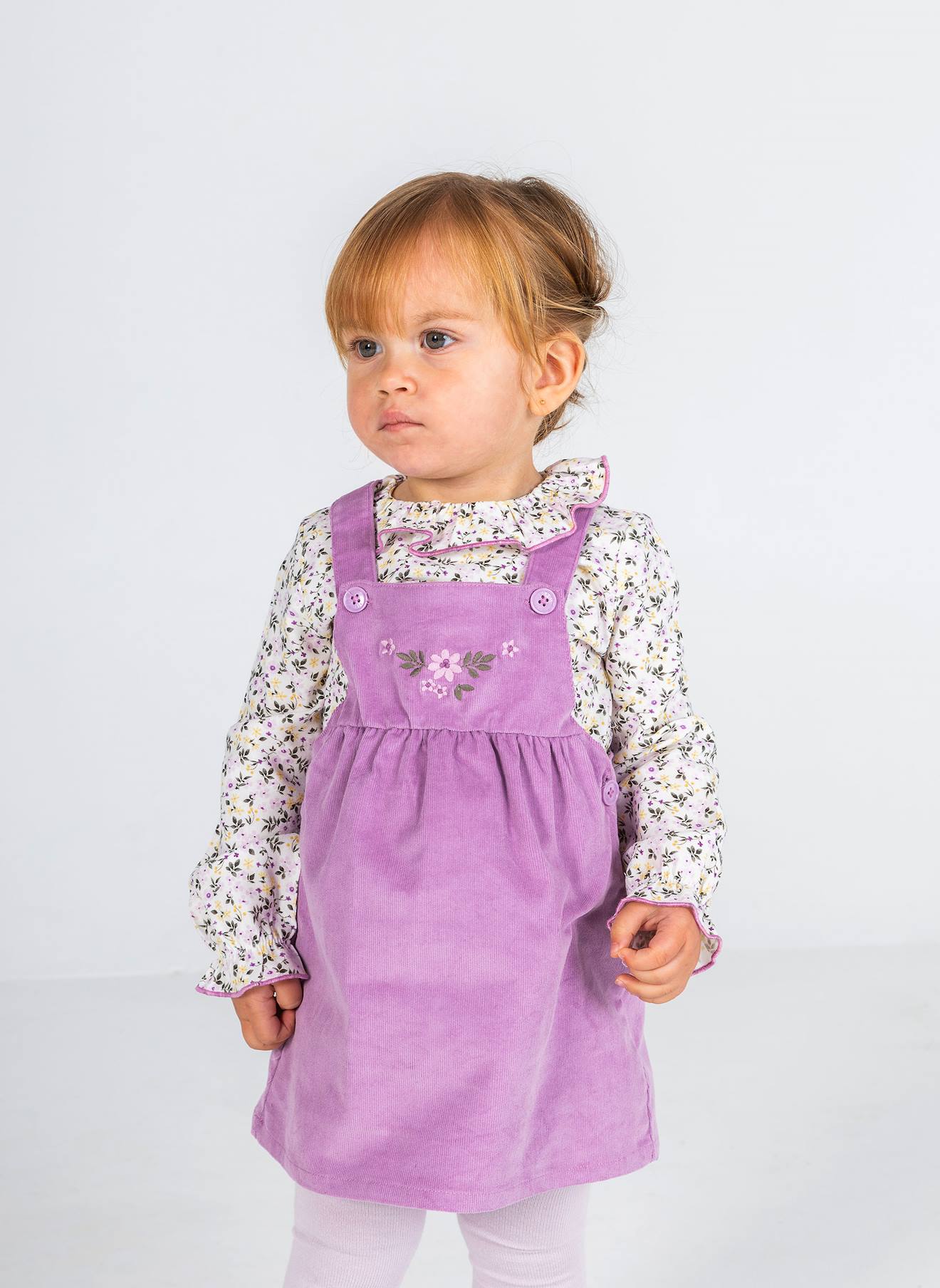 Ensemble Bébé Brodé De Fleurs Violet