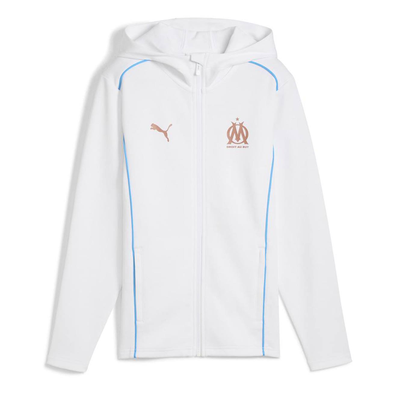 Sweat Zippé À Capuche Garçon Om 24/25 Blanc