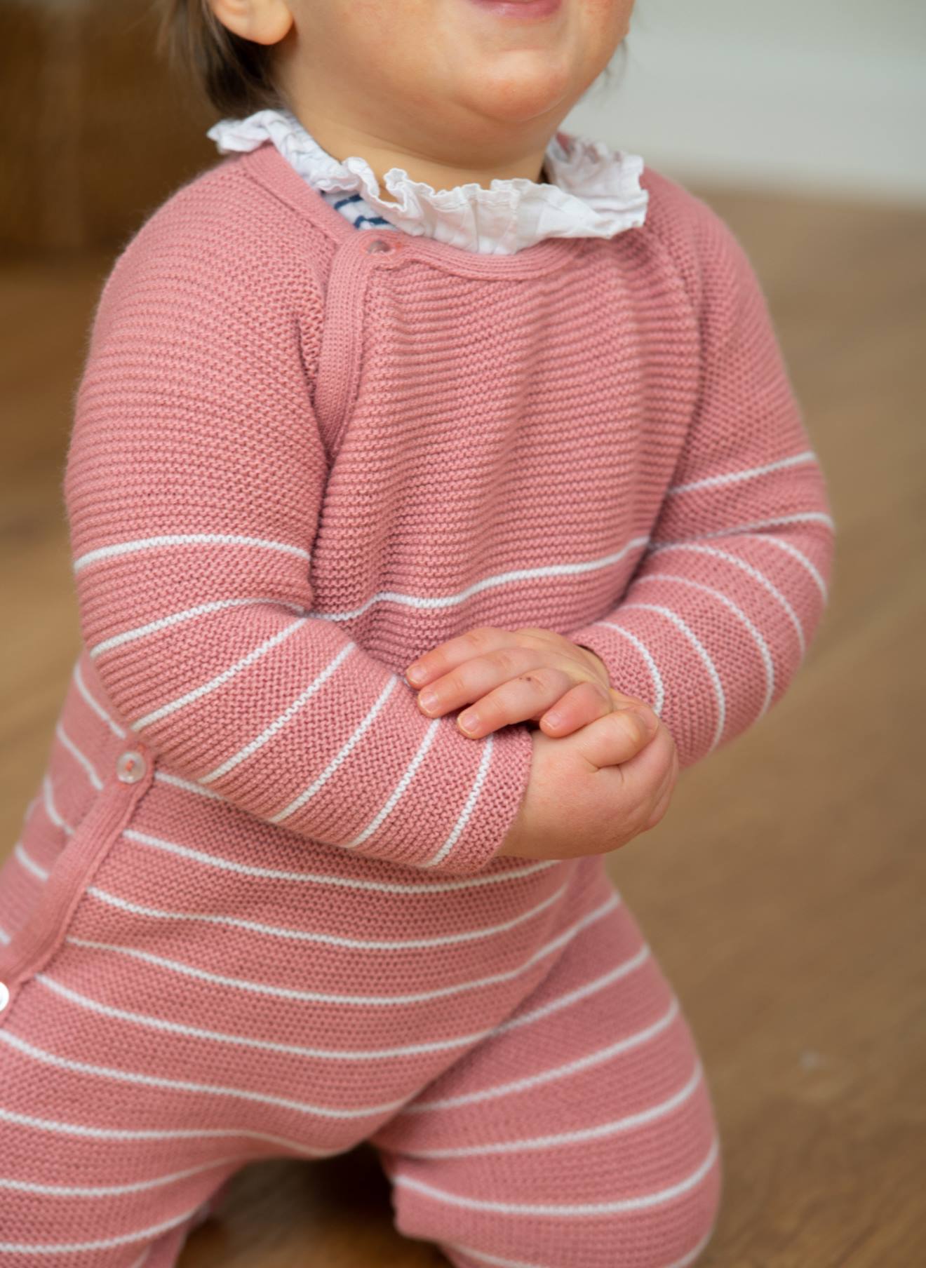 Combinaison Bébé Marinière Pétunia Rayé Écru