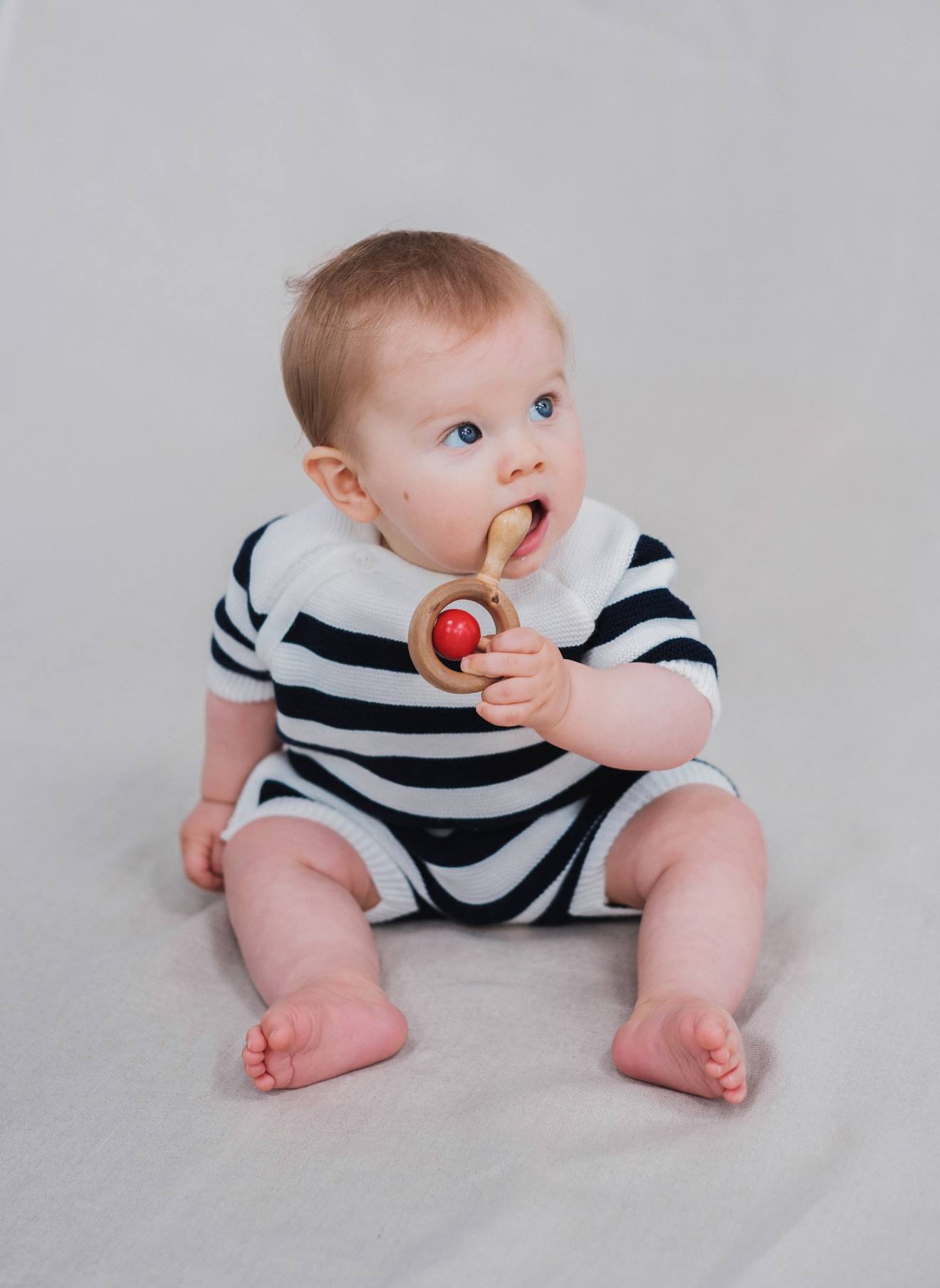 Combi Short Bébé Écru/marine
