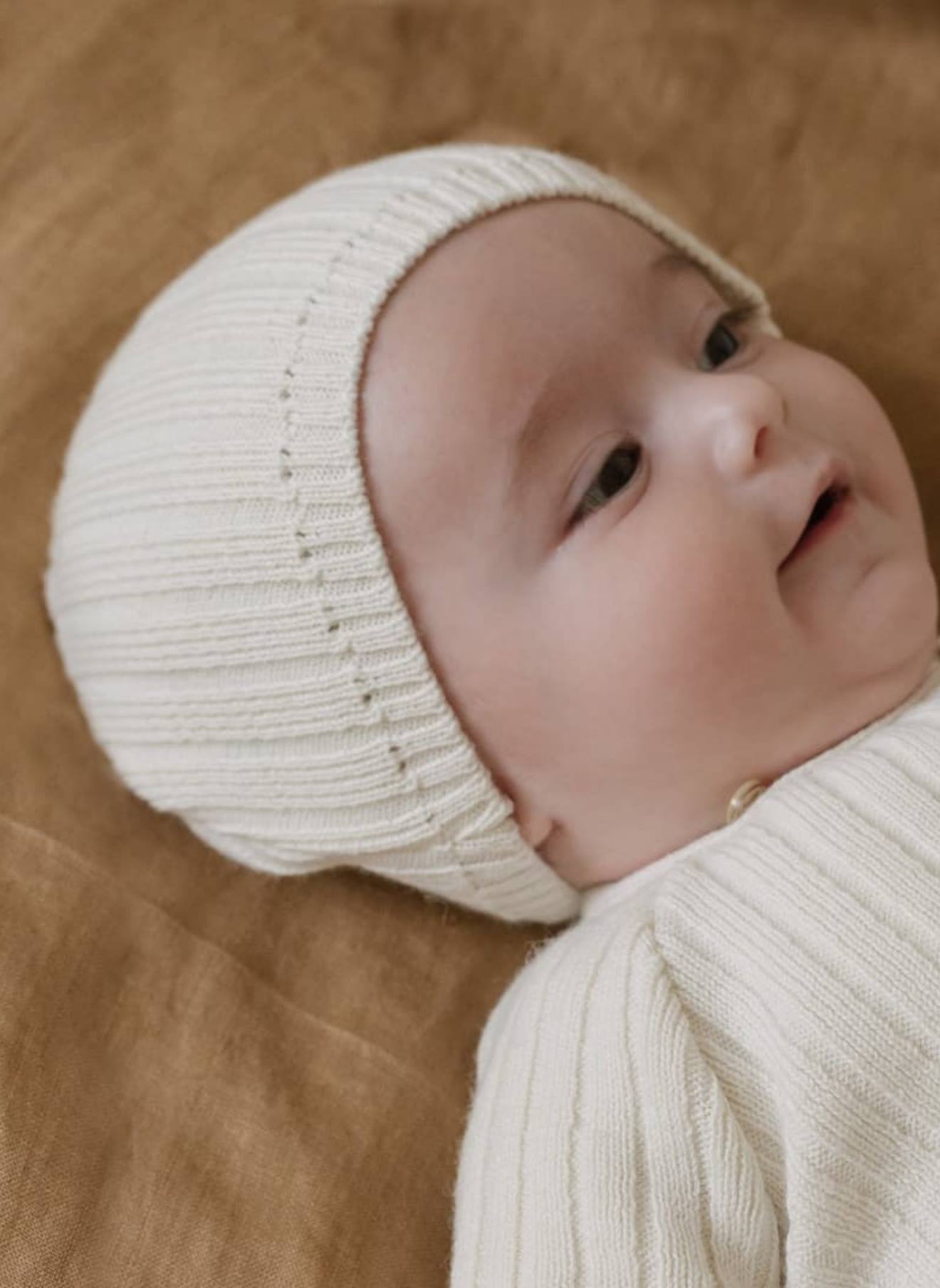 Bonnet En Laine Bébé Écru (La Manufacture De La Layette) - Image 1