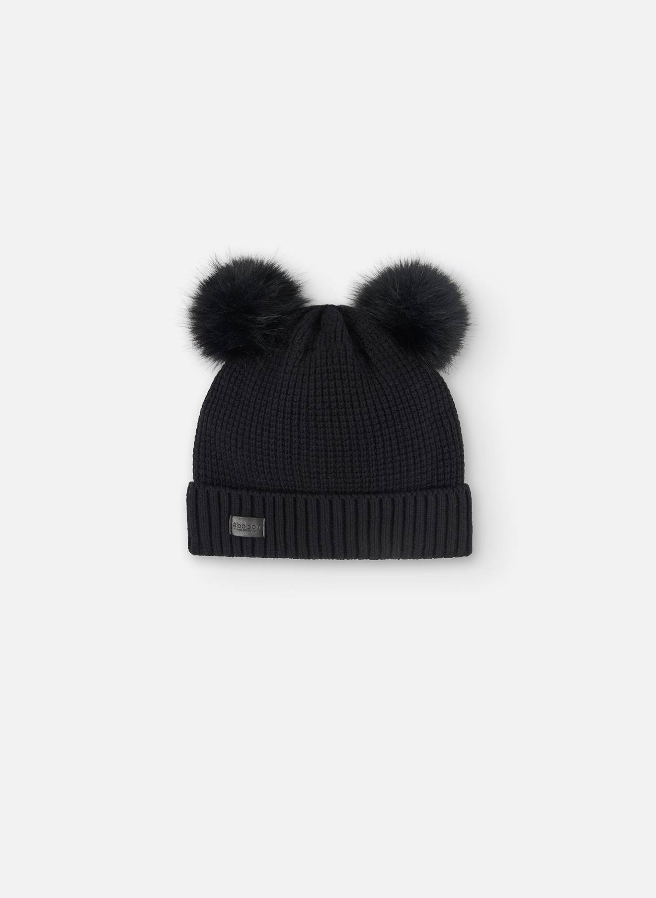 Bonnet Avec Pompons Noir