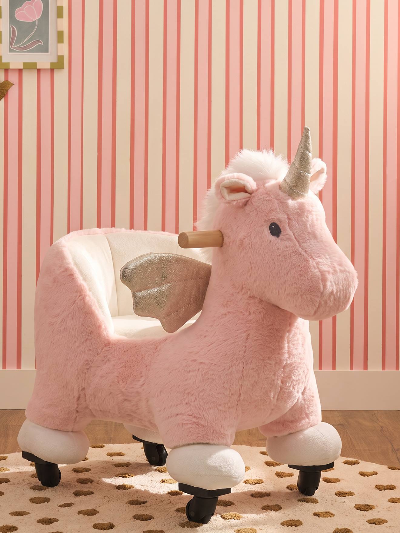 Porteur animal à roulettes en bois FSC® licorne