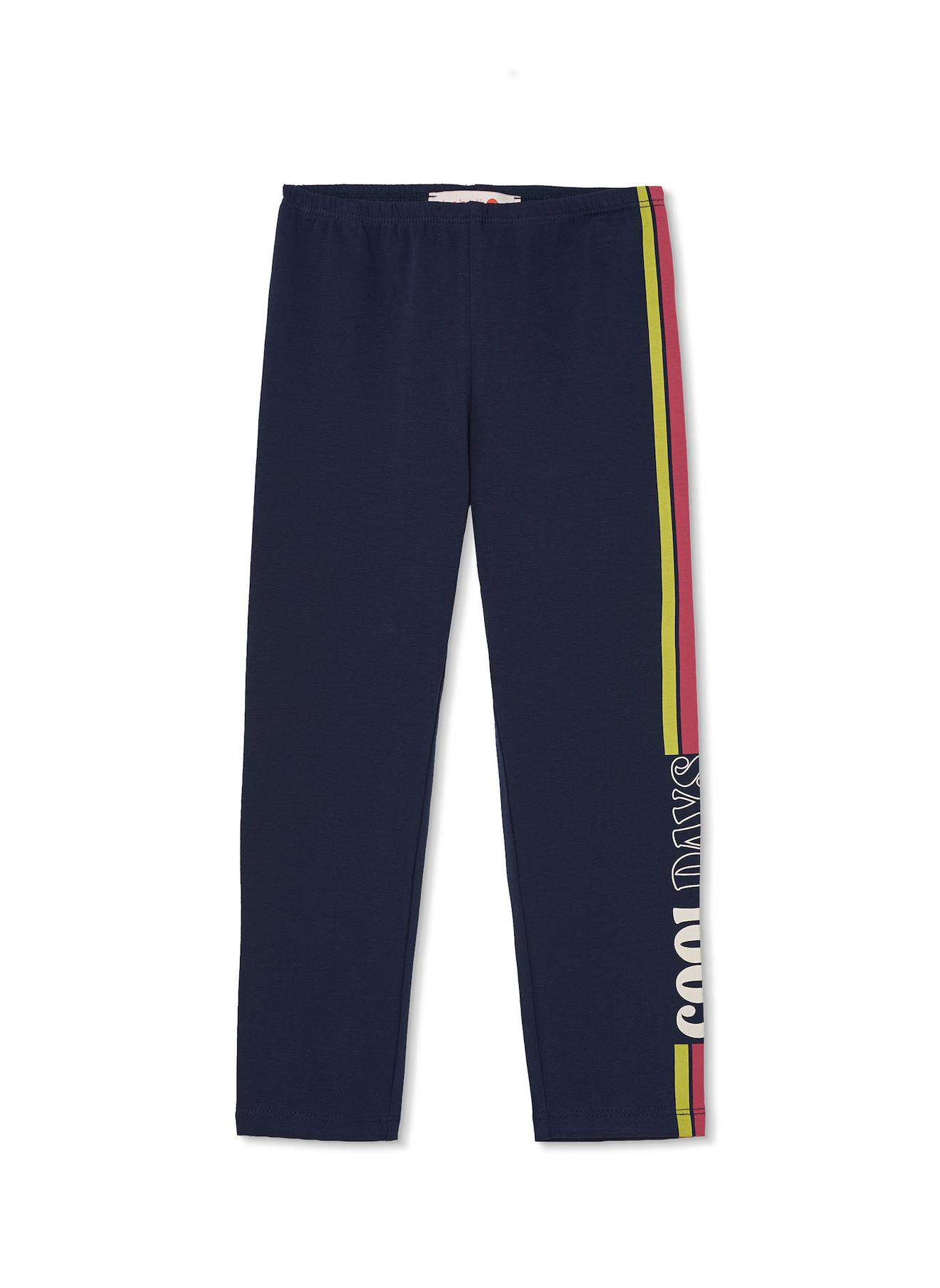 Legging Fille Avec Bande Latérale Bleu