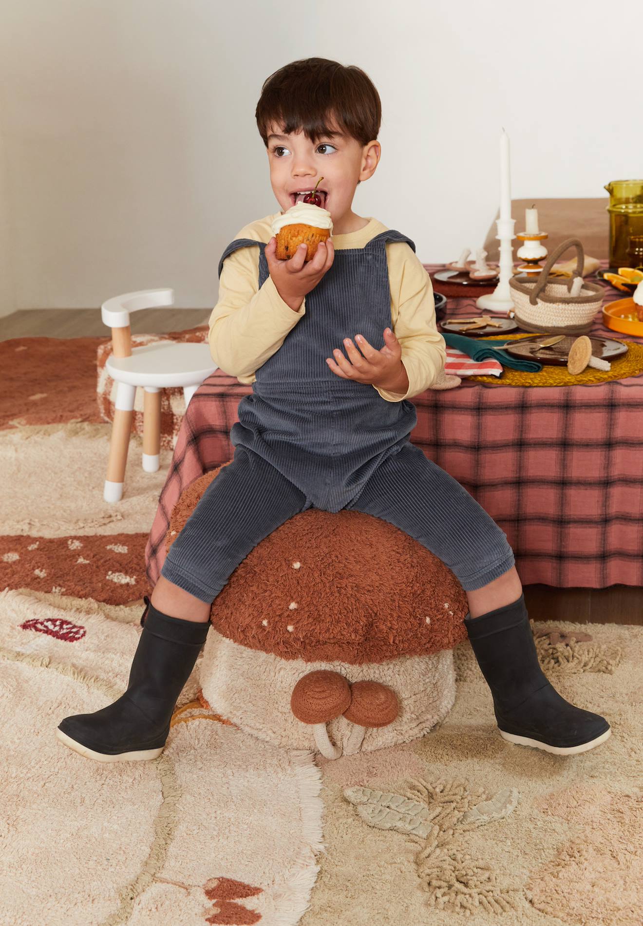 Pouf Enfant En Coton Boletus Toffee, Naturel
