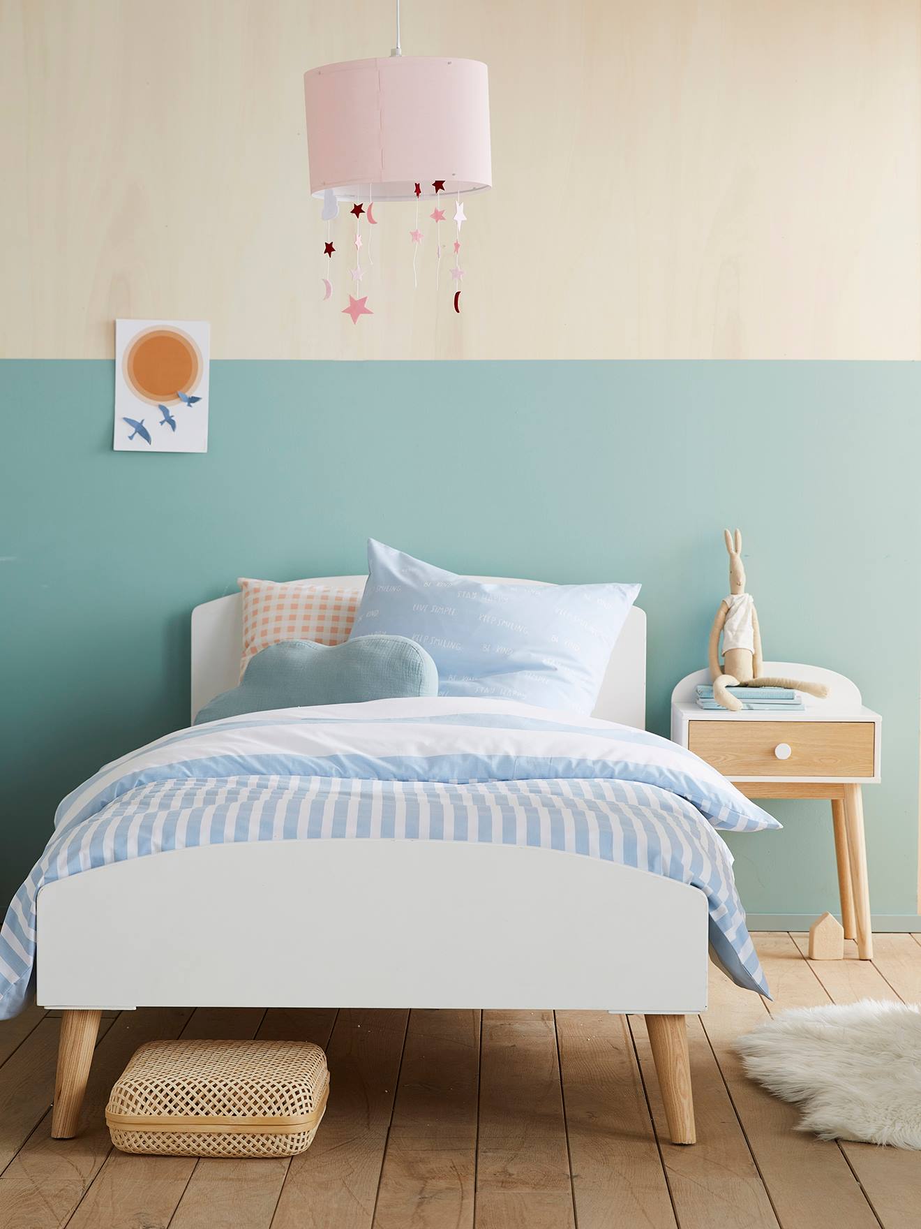 Lit enfant LIGNE CONFETTI blanc/bois